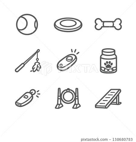 Simple UI icon set for pet play and training 138680783