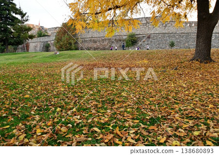 North Macedonia, Skopje, fortress, autumn leaves 138680893