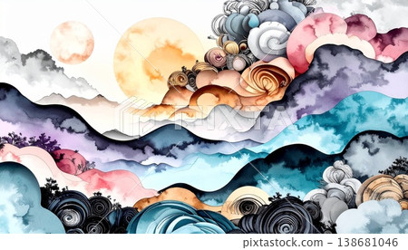 waves and sea in the sky waves and sea in the sky 138681046