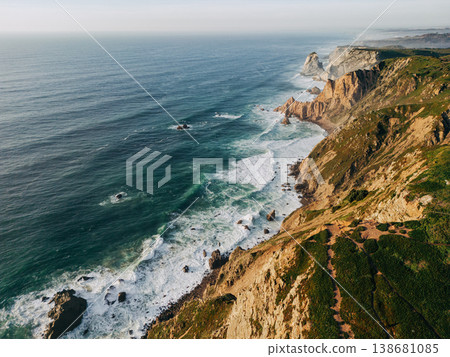 Aerial view of rugged coastal Aerial view of rugged coastal 138681085