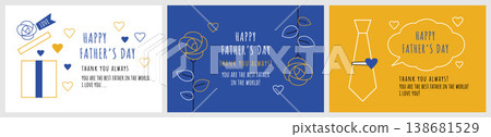Set of 3 cute Father's Day card designs Set of 3 cute Father's Day card designs 138681529