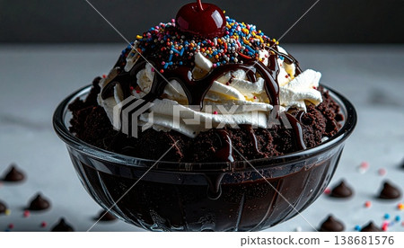 chocolate cake with icing and chocolate chocolate cake with icing and chocolate 138681576