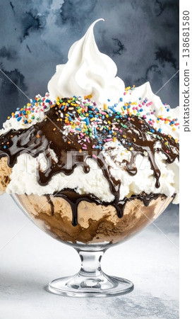 ice cream with chocolate ice cream with chocolate 138681580