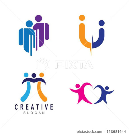 people logo vector icon template 138681644