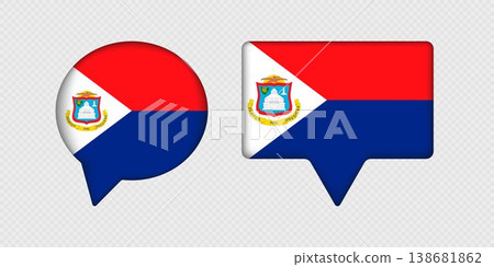 Flag of Sint Maarten in speech bubble. 138681862
