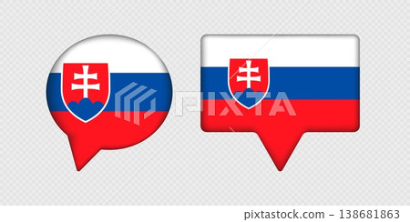Flag of Slovakia in speech bubble. 138681863