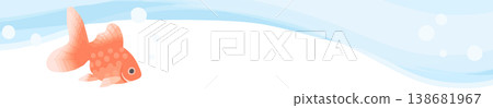 Goldfish and water-themed decorative frame, transparent background vector | Japanese-style design material for headers and banners Goldfish and water-themed decorative frame, transparent background vector | Japanese-style design material for headers and banners 138681967