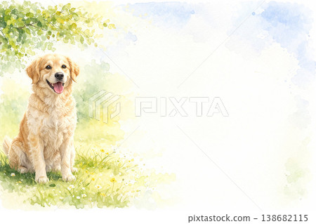 Dog Series: Left-aligned background material emphasizing white space 138682115