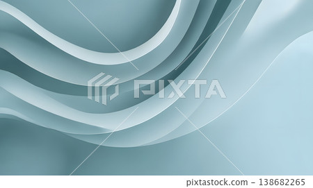 Blue gradient layer curve minimal background 138682265