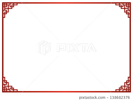 Chinese-style red decorative frame 138682376