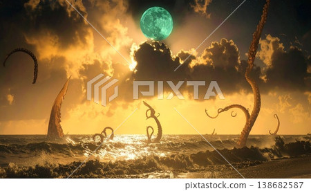 moon in night sky moon in night sky 138682587