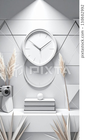 alarm clock and ears on a white background alarm clock and ears on a white background 138682992