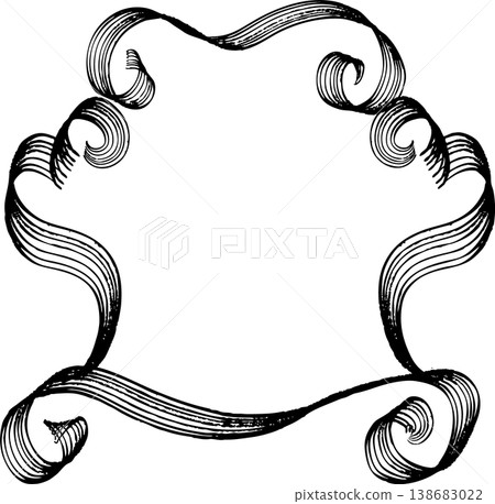 Antique-style hand-painted frame with a rake-like finish, black. Antique-style hand-painted frame with a rake-like finish, black. 138683022