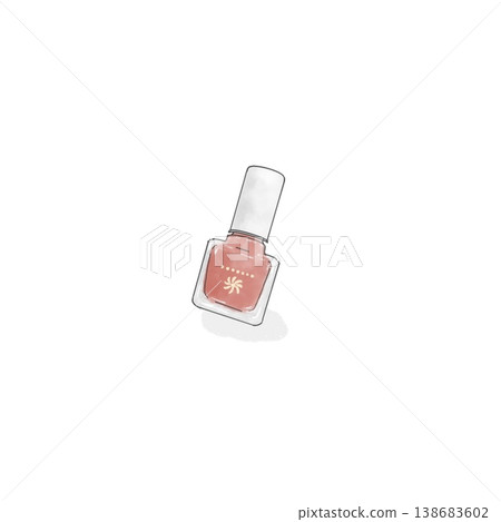 Nail polish illustration - simple hand-drawn material for makeup products 138683602