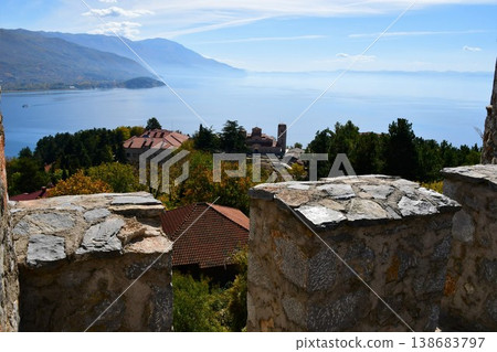View of Lake Ohrid from Fort Samuel in Ohrid, North Macedonia 138683797