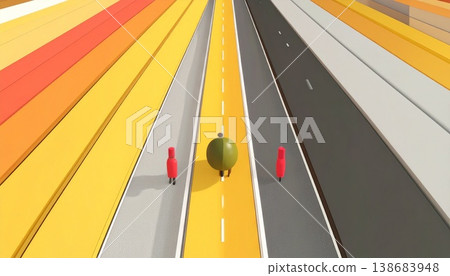 abstract escalator in perspective abstract escalator in perspective 138683948