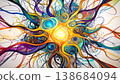 fractal illustration with bright background 138684094
