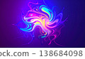 glowing abstract wave on dark, shiny motion, magic space light 138684098