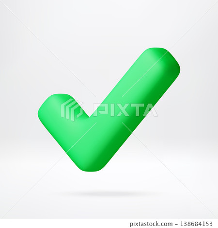 Green check mark in 3d style 138684153
