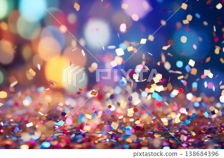 Brazilian Carnival People celebrating party with samba dancers in Venetian Mask, Circus-Ai Generated 138684396