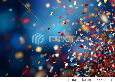 Brazilian Carnival People celebrating party with samba dancers in Venetian Mask, Circus-Ai Generated 138684404