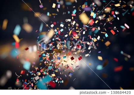 Brazilian Carnival People celebrating party with samba dancers in Venetian Mask, Circus-Ai Generated 138684420