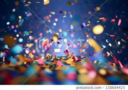 Brazilian Carnival People celebrating party with samba dancers in Venetian Mask, Circus-Ai Generated 138684423