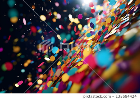 Brazilian Carnival People celebrating party with samba dancers in Venetian Mask, Circus-Ai Generated 138684424