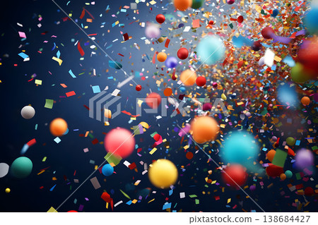 Brazilian Carnival People celebrating party with samba dancers in Venetian Mask, Circus-Ai Generated 138684427