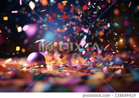 Brazilian Carnival People celebrating party with samba dancers in Venetian Mask, Circus-Ai Generated 138684429