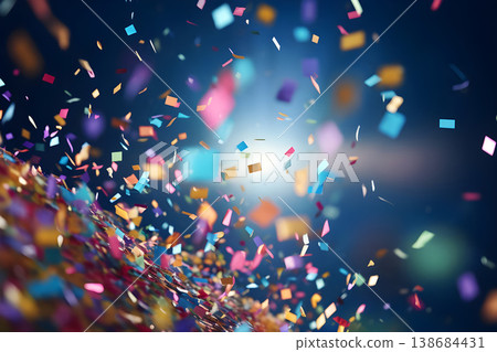 Brazilian Carnival People celebrating party with samba dancers in Venetian Mask, Circus-Ai Generated 138684431