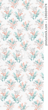 Collection of elegant soft focus watercolor floral and foliage seamless patterns 138684474