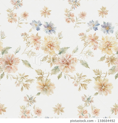 Collection of elegant soft focus watercolor floral and foliage seamless patterns Collection of elegant soft focus watercolor floral and foliage seamless patterns 138684492