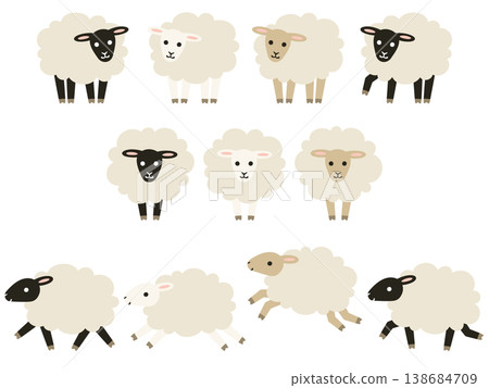 羊字符插圖集 138684709
