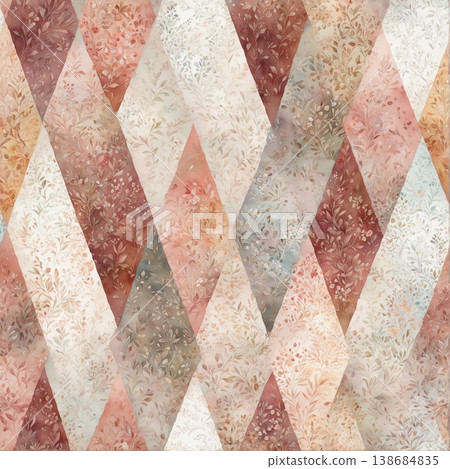 Collection of elegant soft focus watercolor floral and foliage seamless patterns 138684835