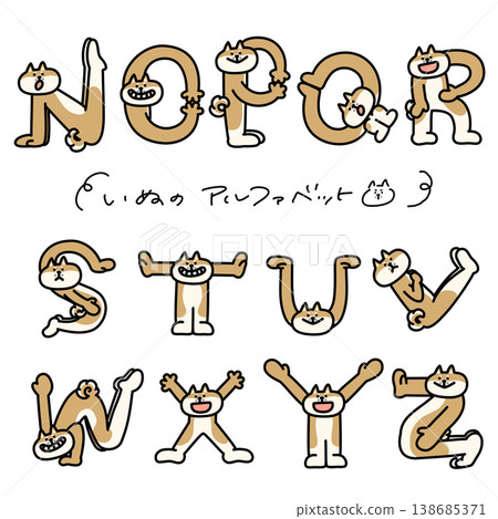 柴犬用身體擺出字母 N-Z 的造型 柴犬用身體擺出字母 N-Z 的造型 138685371