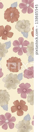 Collection of elegant vintage nature inspired seamless patterns with soft muted tones 138685545