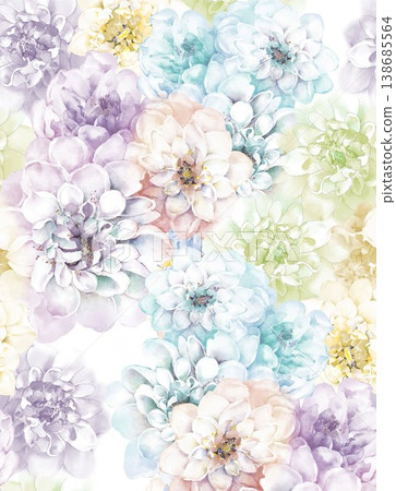 Collection of elegant vintage nature inspired seamless patterns with soft muted tones 138685564