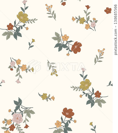 Collection of elegant vintage nature inspired seamless patterns with soft muted tones Collection of elegant vintage nature inspired seamless patterns with soft muted tones 138685566
