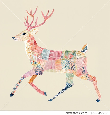 Collection of elegant vintage nature inspired seamless patterns with soft muted tones 138685635