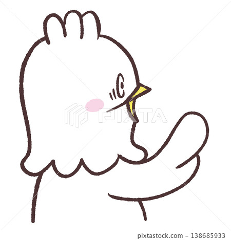 Illustration of a surprised white bird 138685933