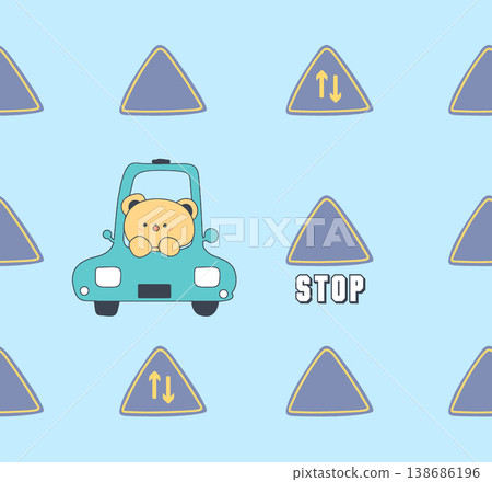 Collection of cute kawaii puppy and baby animal nursery illustrations and patterns 138686196