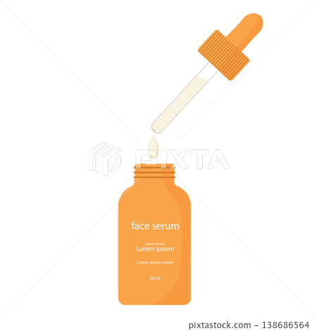 Orange serum bottle with dropper Orange serum bottle with dropper 138686564