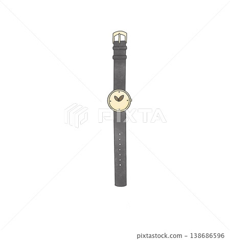 Wristwatch illustration, women's fashion accessory, simple hand-drawn material, white background 138686596