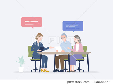 A businesswoman who advises elderly couples who are worried about their retirement. 138686632