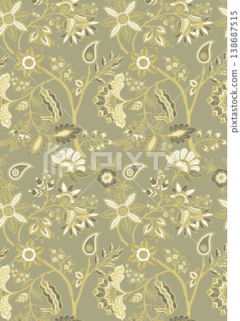Collection of elegant traditional Chinese ink wash floral and landscape seamless patterns Collection of elegant traditional Chinese ink wash floral and landscape seamless patterns 138687515