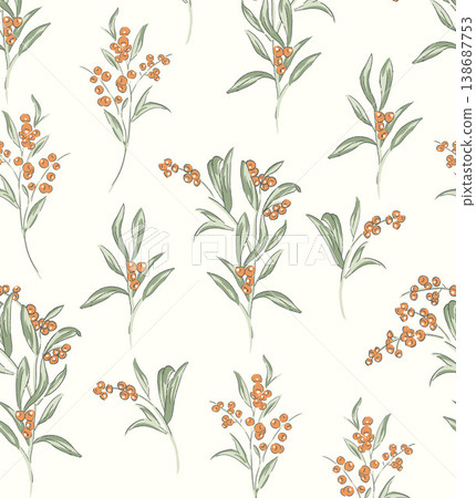 Collection of elegant soft focus watercolor floral seamless patterns with muted pastel tones 138687753