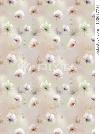 Collection of elegant soft focus watercolor floral seamless patterns with muted pastel tones Collection of elegant soft focus watercolor floral seamless patterns with muted pastel tones 138687785