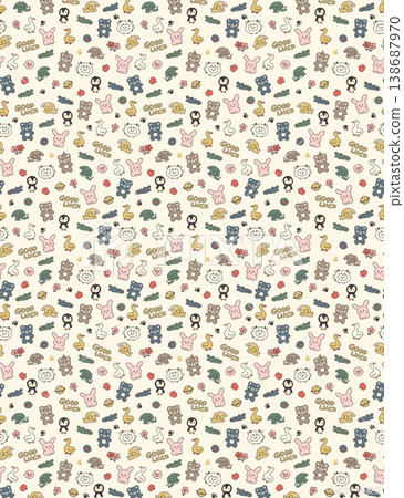 Collection of elegant vintage watercolor floral seamless patterns with soft muted tones 138687970