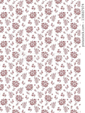 Collection of elegant vintage watercolor floral seamless patterns with soft muted tones 138687974